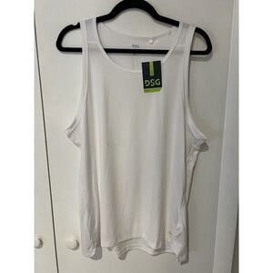 New‎ DSG Men's Tank Top Pure White Size M Running Training Gymwear Activewear